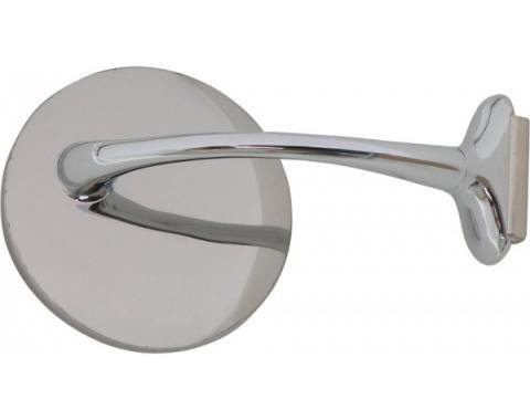 Old Style Door Edge Mirror, Stainless Steel, 4" Diameter