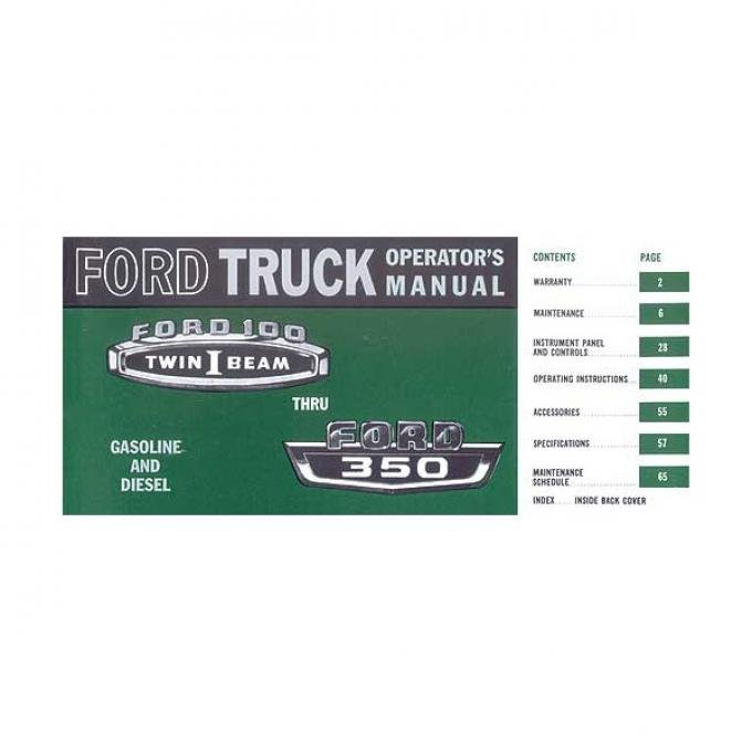 Ford Truck Operator's Manual - 72 Pages