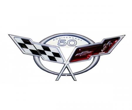 Corvette C5 50th Anniversary Metal Sign, 30" X 12"