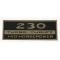 El Camino Valve Cover Decal, 230 Turbo-Thrift, 140 Hp, 1965-1969