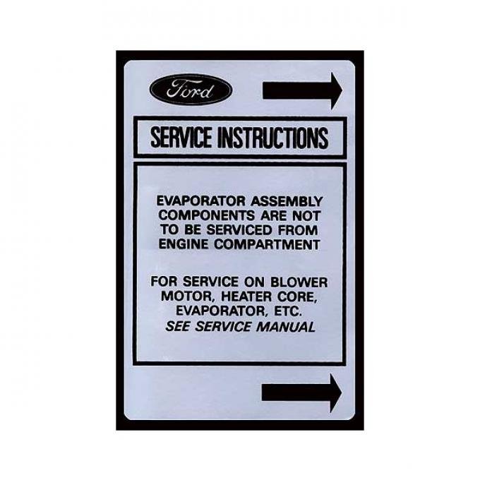 Ford Pickup Truck Heater Decal - Air Service Instrument