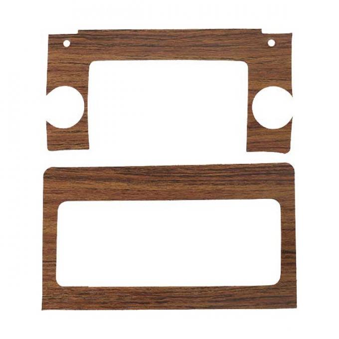Ford Mustang Vinyl Wood Grain Dash Applique Set - 2 Pieces - For Radio And Heater Bezel
