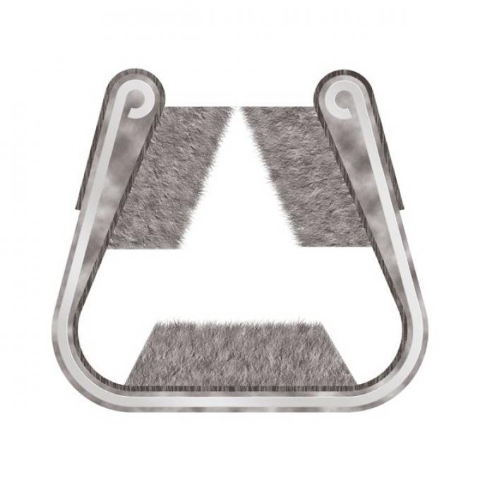Window Channel - 96 Inch Piece-Felt Lining-Ford