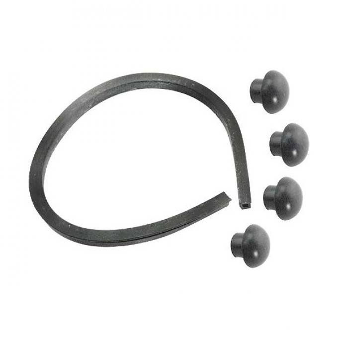 Gas Tank Apron Channel Kit - Rubber Seal With 4 Plugs - Ford Passenger