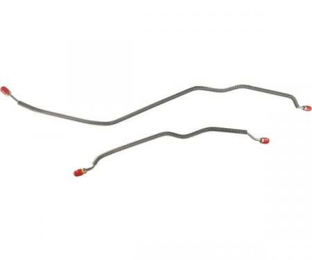 Right Stuff 1969 Camaro Brake Line Set, Rear Axle, Stainless Steel, Multi-Leaf Spring, 2-Piece, Disc Conversion FRA69RDS