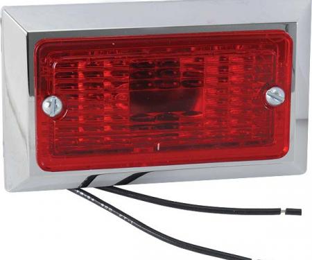 Model A Ford Accessory Light - Bumper Mount - Red Lens - 6 Or 12 Volt