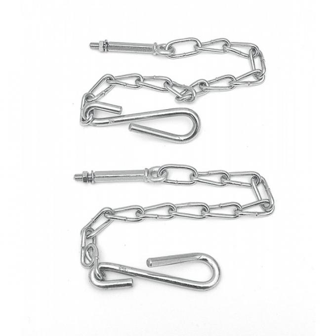 Chevy Truck Step Side Zinc Plated Tailgate Chains, 1954-1987