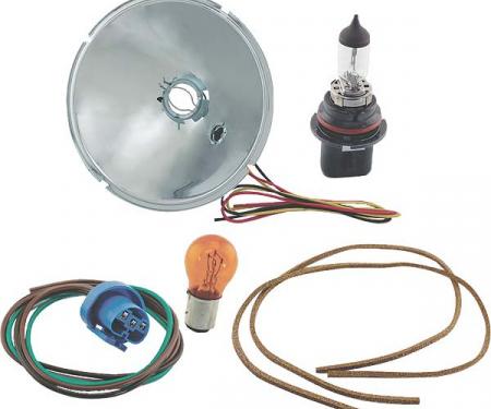 Model A Ford Headlight Turn Signal Adapter Kit - 12 Volt - Amber - Complete Quartz Halogen Conversion