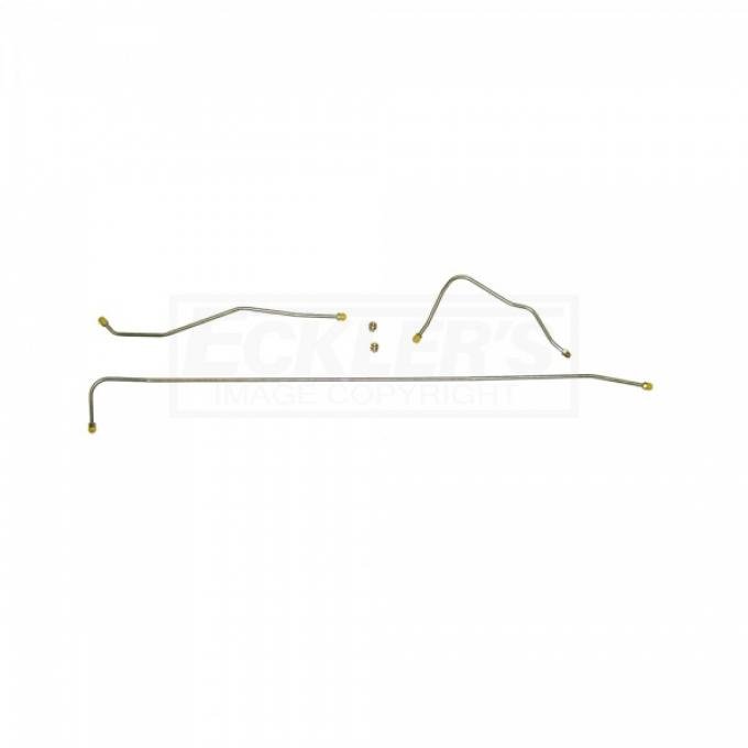 Fuel Tank To Pump Lines, Three Piece, Two Union, 3/8 Inch, Stainless Steel, 1956-1957