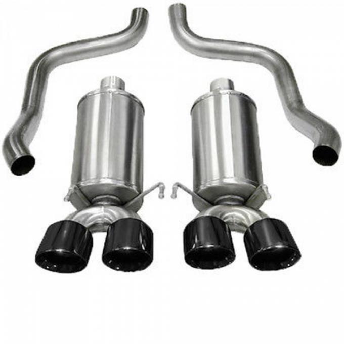 Corvette Exhaust System, With Pro-Series Black 3-1/2" Quad Tips, Xtreme, CORSA, 2009-2013