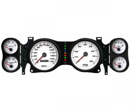 Gen ll Camaro - New Vintage USA Performance Series, 6 Gauge Package, White Dial, 140 MPH 1970-1978