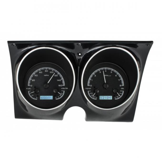 Firebird Analog Dash Gauges, Dakota Digital, Black With White Display, 1967-1968
