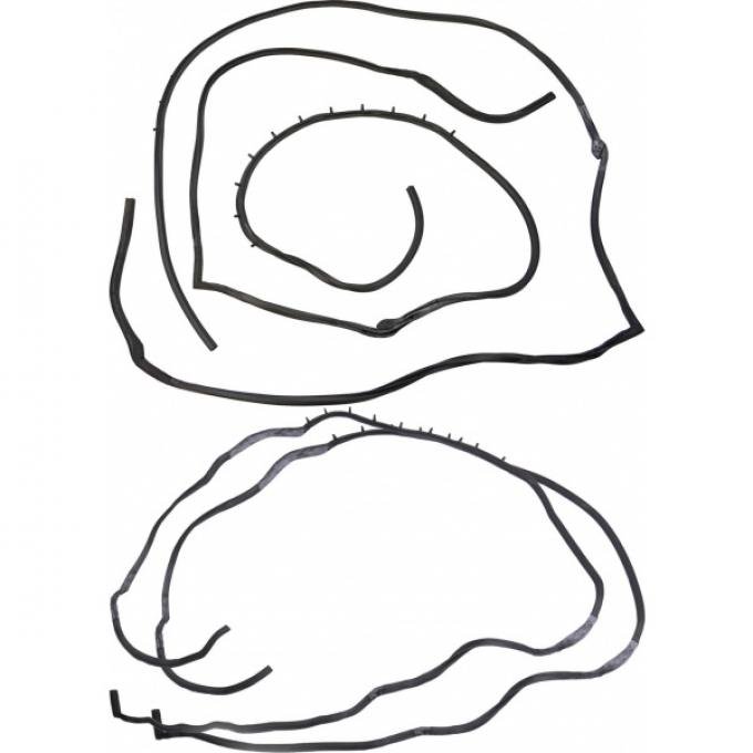 Door Weatherstrip Seals, 4 Door Sedan, Front & Rear, Galaxie, 1964