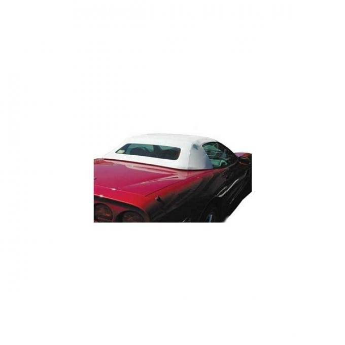 Corvette Convertible Top, White Vinyl, Hard Window, With Defroster, 1998-2004