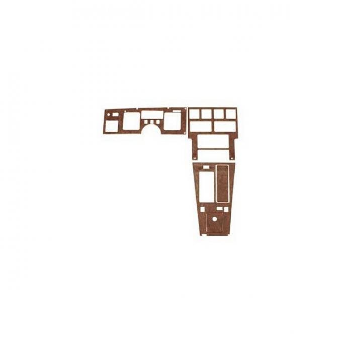 Corvette Dash & Trim Kit, For Cars With 4-Speed Transmission, Burlwood, 1986-1988