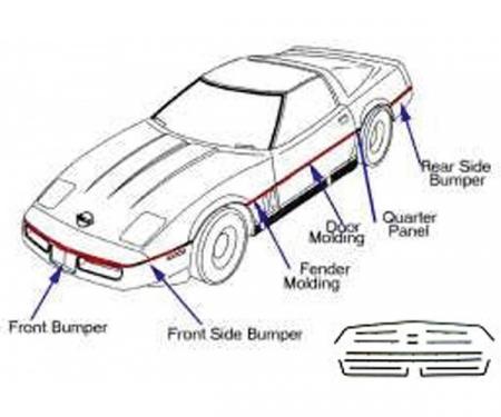 Corvette Body Molding Kit, Complete, 1985-1990