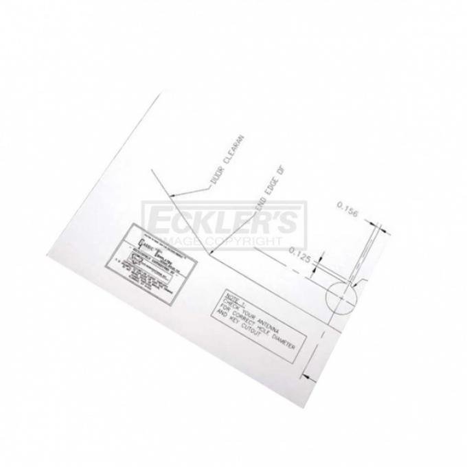 Firebird Fender Antenna Template, 1967-1968