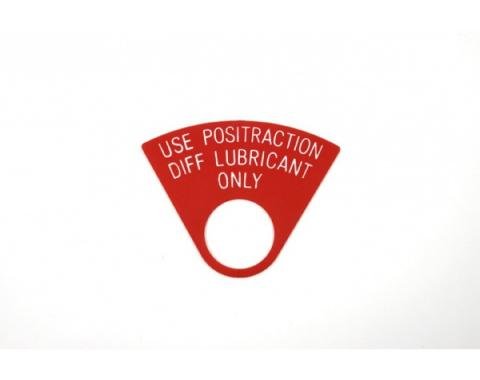 Camaro Positraction Differential Lubricant Tag, 1967