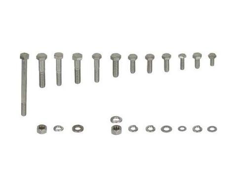 Ford Pickup Truck Engine Hardware Kit - Original Style - Stainless Steel - 460 V8 With Cast Valve Covers