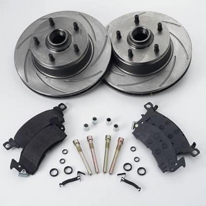 Nova Brake Rotor & Pad Kit, Turbo Slotted With High PerformPads, 1968-1974