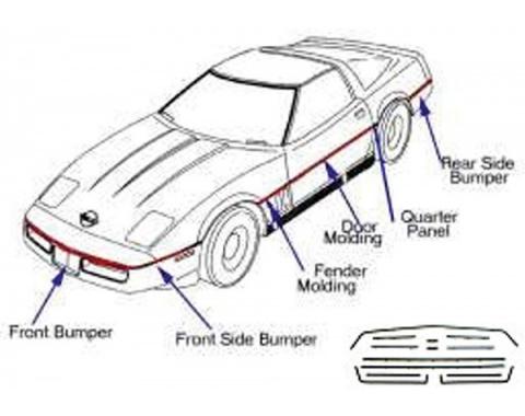 Corvette Body Molding Kit, Complete, 1985-1990