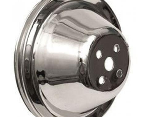 Chevelle Water Pump Pulley, Small Block, Single Groove, Chrome, 1964-1968