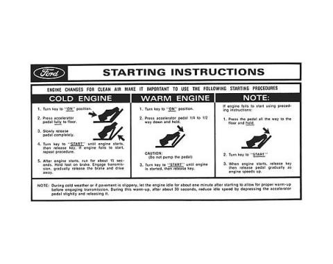 Sun Visor Sleeve Decal - Starting Instructions - Ford
