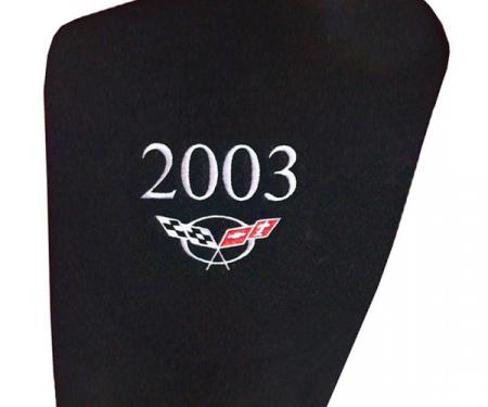 Corvette Hood Liner, Embroidered With Year & Logo, 1997-2004