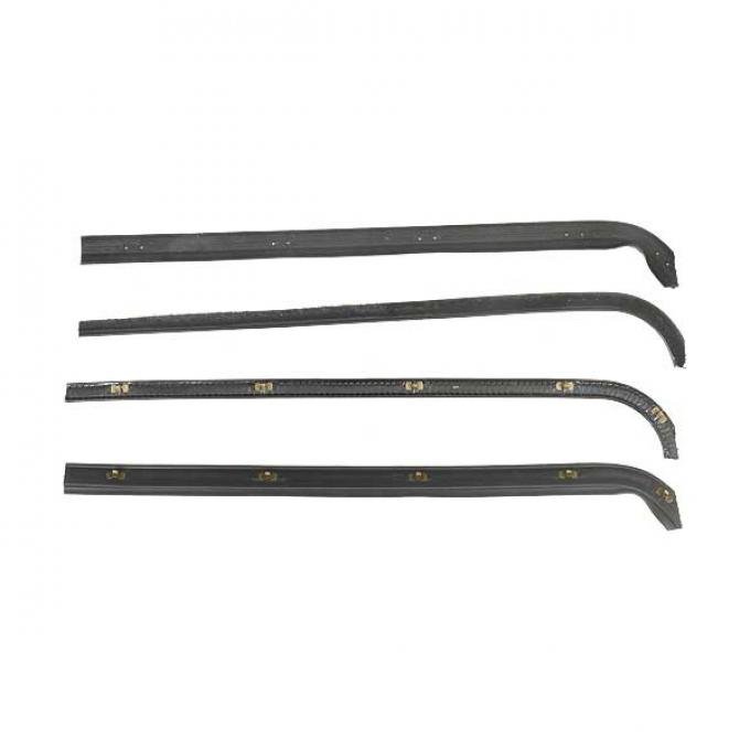 Ford Pickup Truck Belt Weatherstrip Kit - From Serial # K40,001 - 4 Pieces - Right & Left Inner/Outer Mounting Clips Are Preinstalled