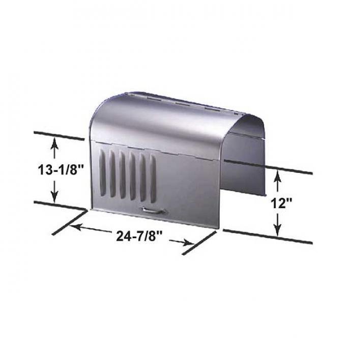 Model T Ford Hood - Low Type - Steel - Pressed Steel Handles - Louvered Side Panels - Passenger Car And TT Truck