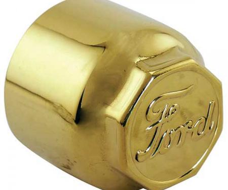 Model T Ford Hub Cap For Wood Wheels, Brass, Ford Script
