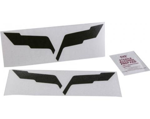 Corvette Black-Out Set, Front/Rear Emblem, 2005-2013