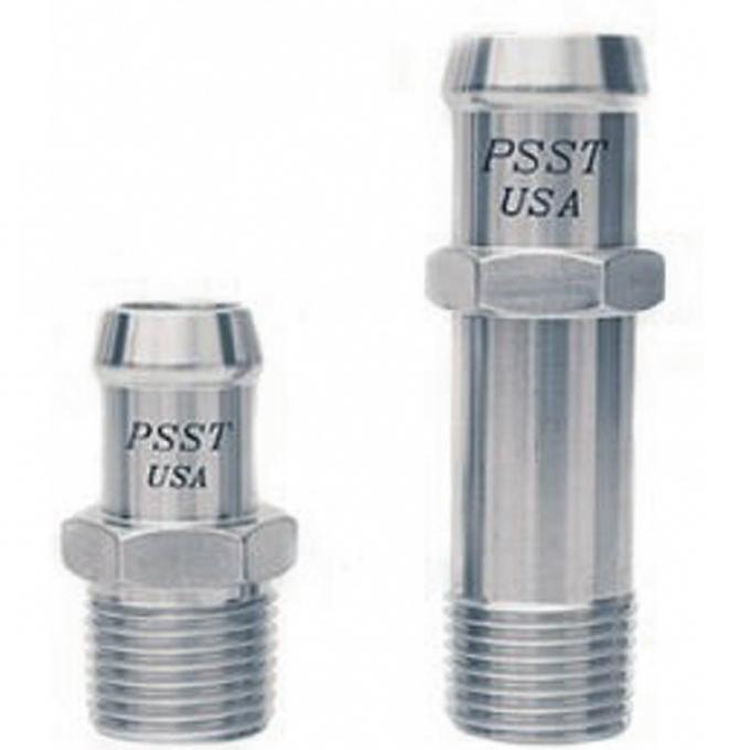 Camaro Intake & Water Pump Heater Hose Fittings, Stainless Steel, With Hex Head, 1967-2002