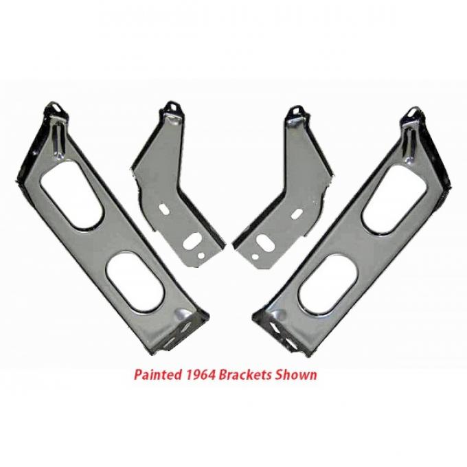 Front Bumper Fiberglass, Brackets, Galaxie, 1963-1964