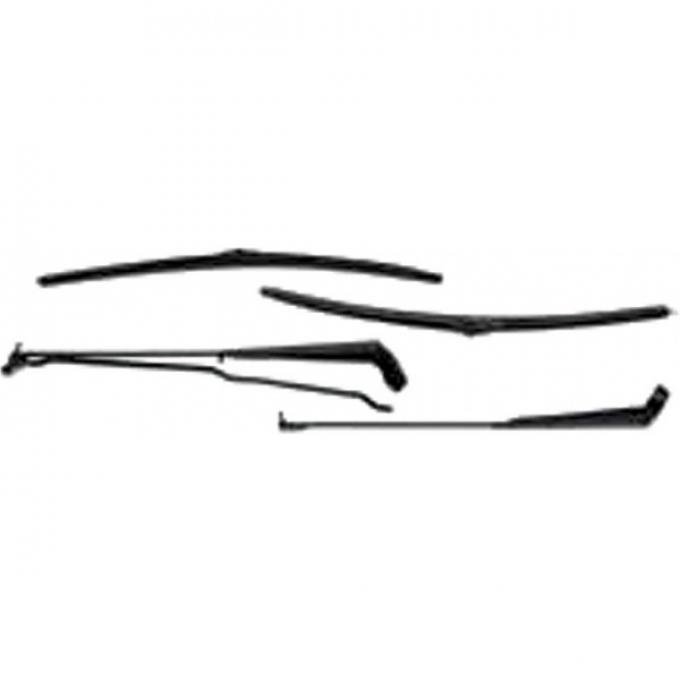 Camaro Windshield Wiper Arms & Blades, For Hidden Wipers, 1972-1981