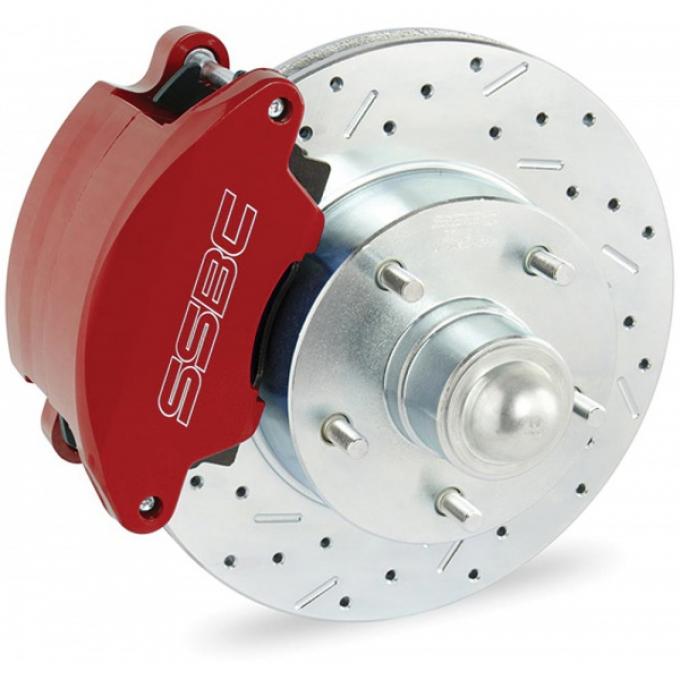 Nova Disc Brake Kit, Front, Caliper, Duel Piston, Drum To Disc, At Wheels Only, Red, 1968-1974