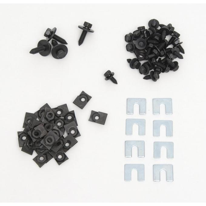 Chevy Truck Front Fender Bolt Kit, Indented Head Black Phosphate, 1981-1987