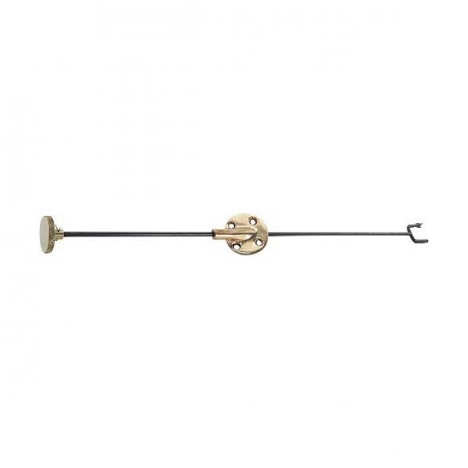 Model T Carburetor Adjusting Rod, Brass Knob With 4-Hole Bracket, 1909-1916