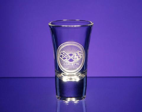Corvette Shot Glass, Large Flared, 2.25 Ounce, 1953-2013 Corvette Designs