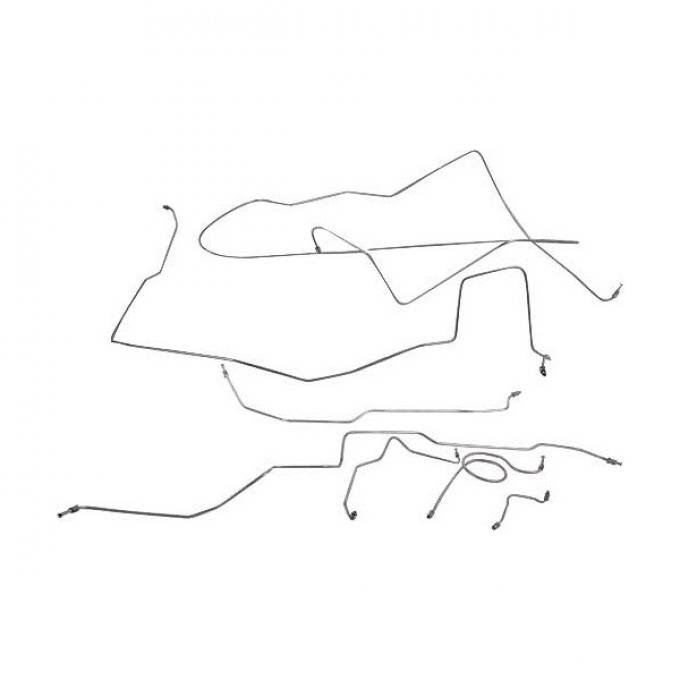 Brake Line Kit - Stainless Steel - Power Disc Brakes - FordGalaxie