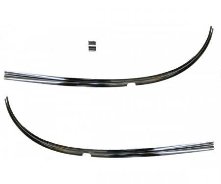 Chevy Windshield Garnish Moldings, Lower, Stainless Steel, 1955-1956