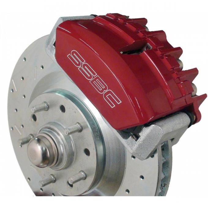 Nova Disc Brake Kit, Front, Caliper, 3 Piston, Red, At Wheels Only, 1968-1974