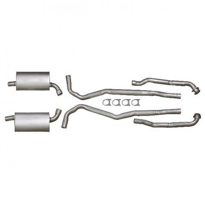 Corvette Exhaust System, Big Block, Aluminized 2-1/2" With Manual Transmission, 1973