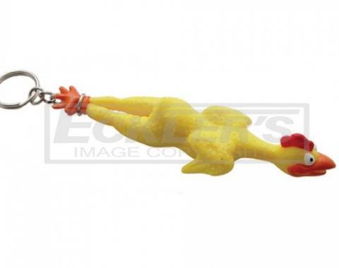 Rubber Chicken Key Chain, With Chrome Plated Chain