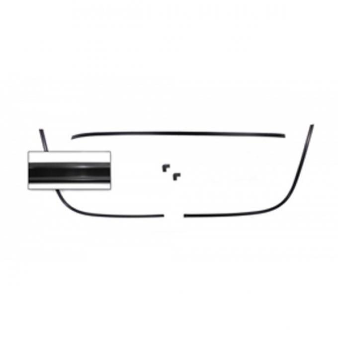 Rear Window Moldings, Black Anodized, 1970-1974