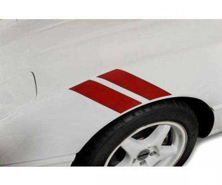 Corvette Fender Accent Stripes, Red With LT1 Script, 1984-1996