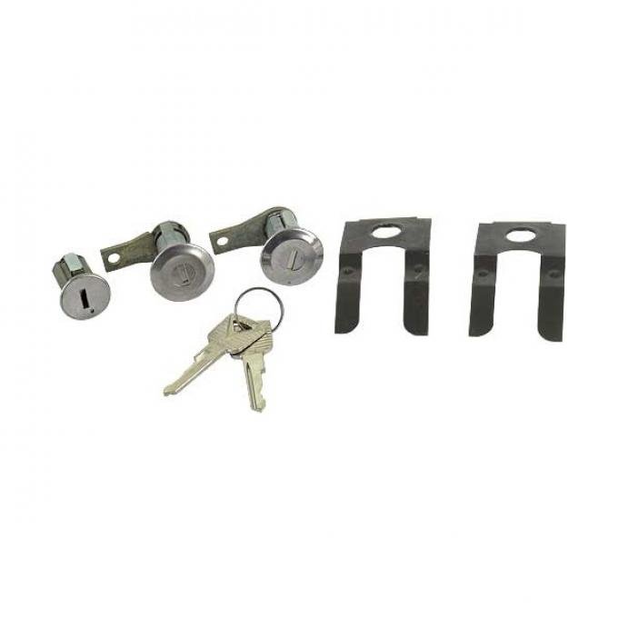 Ford Pickup Truck Door Lock & Ignition Cylinder Set - Includes 2 Keys With Ford Logo - F100 Thru F1100