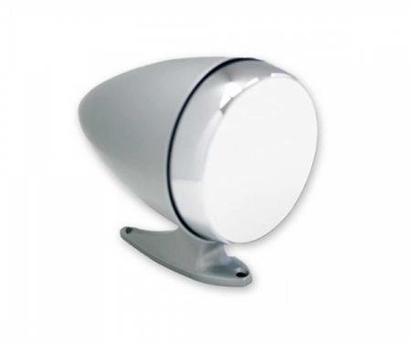 Ford Mustang - Bullet Mirror, Rotunda Style, Flat, Left, Chrome, 1965-1967