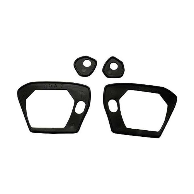 Outside Door Handle Pad Set - Black Rubber - Front and Rear - 4 Pieces