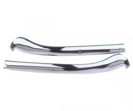 Firebird Header Moldings, Convertible Top, Polished Chrome,1967-1968Early